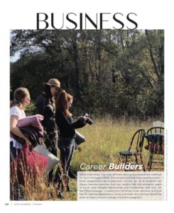Designers Today magazine, March 2021, article discussing internships, page one